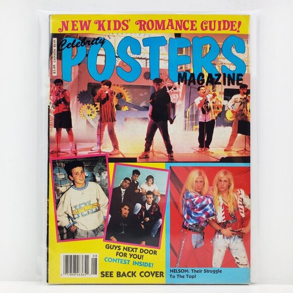 Celebrity Posters Magazine New Kids on Block NKOTB 1990 VTG Unread Stock - Picture 1 of 11